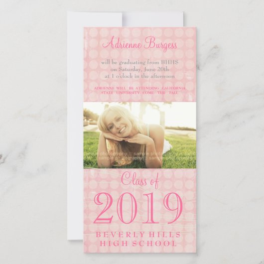 Meisjes Senior Afstuderen Klasse van 2011 Fotokaar Aankondiging (Voorkant)