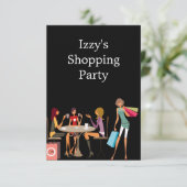 Meisjes Shopping Party Evenement Zwart Kaart (Staand voorkant)