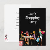 Meisjes Shopping Party Evenement Zwart Kaart (Voorkant / Achterkant)