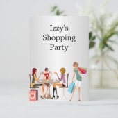 Meisjes Shopping Party Event Zilver Wit Kaart (Staand voorkant)