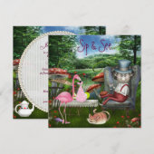 Meisjes Sip & See Mad Hatter Tea Party Baby shower Kaart (Voorkant / Achterkant)