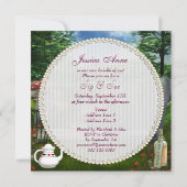 Meisjes Sip & See Mad Hatter Tea Party Baby shower Kaart (Achterkant)