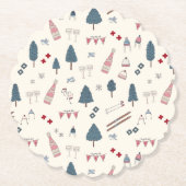 Meisjes Ski Weekend Champagne Party Decor Kartonnen Onderzetters (Voorkant)