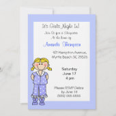 Meisjes Slapepover Birthday Invitations Kaart (Voorkant)