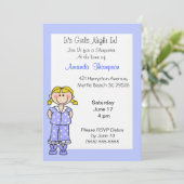 Meisjes Slapepover Birthday Invitations Kaart (Staand voorkant)