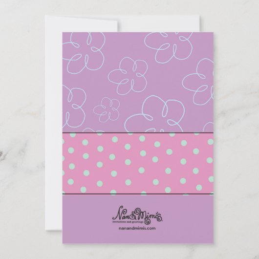 Meisjes Slapepover Gedekte uitnodiging van de Birt (Achterkant)