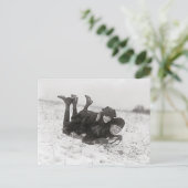 Meisjes Sledding, 1915 Briefkaart (Staand voorkant)