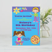 Meisjes Sleepover Pajama Slumber Party Invitation Kaart (Staand voorkant)