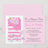 Meisjes Sleepover Pajama Slumber Party Invitation Kaart (Voorkant / Achterkant)