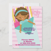 Meisjes Sleepover Pajama Slumber Party Invitation Kaart (Achterkant)