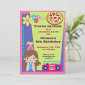 Meisjes Sleepover Pajama Slumber Party Invitation Kaart (Staand voorkant)