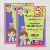 Meisjes Sleepover Pajama Slumber Party Invitation Kaart (Voorkant / Achterkant)