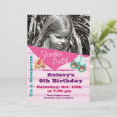 Meisjes Sleepover Pajama Slumber Party Invitation Kaart (Staand voorkant)