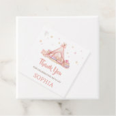 Meisjes Sleepover Party Verjaardag Party Square Bedankjes Labels (In situ)