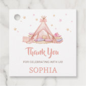 Meisjes Sleepover Party Verjaardag Party Square Bedankjes Labels (Voorkant)