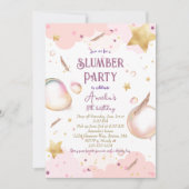 Meisjes Sleepover Pastel Roze Slumber Verjaardagsf Kaart (Voorkant)