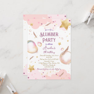 Meisjes Sleepover Pastel Roze Slumber Verjaardagsf Kaart