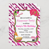 Meisjes Sleepover Slumber Party Make-up uitnodigin Kaart (Voorkant / Achterkant)