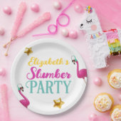 Meisjes Sleepover Slumber Verjaardagsfeestje Papieren Bordje (Feest)