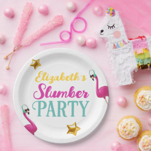 Meisjes Sleepover Slumber Verjaardagsfeestje Papieren Bordje
