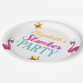 Meisjes Sleepover Slumber Verjaardagsfeestje Papieren Bordje (Gekanteld)