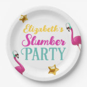 Meisjes Sleepover Slumber Verjaardagsfeestje Papieren Bordje (Voorkant)