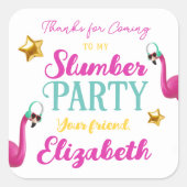 Meisjes Sleepover Slumber Verjaardagsfeestje Vierkante Sticker (Voorkant)