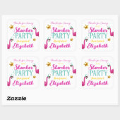 Meisjes Sleepover Slumber Verjaardagsfeestje Vierkante Sticker (Vel)