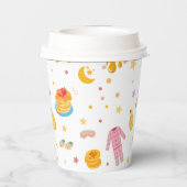 Meisjes Sleepover Verjaardag Pannenkoek Thema Papi Papieren Bekers (Achterkant)