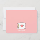 Meisjes Slumber Birthday Party, Sleepover Pajama Kaart (Achterkant)