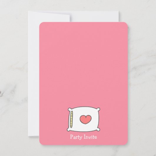 Meisjes Slumber Birthday Party, Sleepover Pajama Kaart (Achterkant)