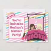 Meisjes Slumber Party  roze slaapver Kaart (Voorkant)