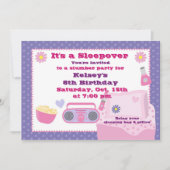 Meisjes Slumber Party Sleepover Pajama Uitnodiging (Voorkant)