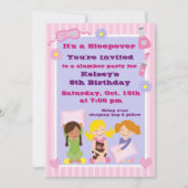 Meisjes Slumber Party Sleepover Pajama Uitnodiging (Voorkant)