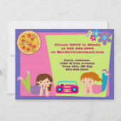 Meisjes Slumber Party Sleepover Pajama Uitnodiging (Achterkant)