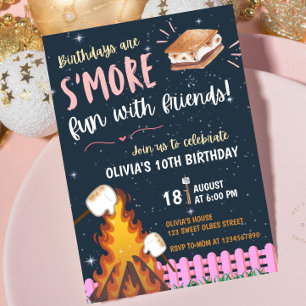 Meisjes S'more Kampvuur S'more Pret Vrienden Kampe Kaart