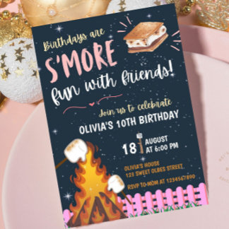 Meisjes S'more Kampvuur S'more Pret Vrienden Kampe Kaart