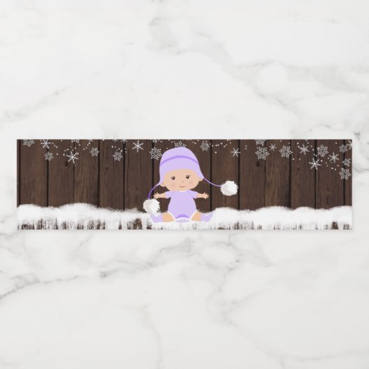 Meisjes Sneeuwvlok Baby shower Waterflesetiketten Waterfles Etiket (Enkel label)