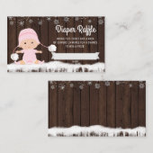 Meisjes sneeuwvlok luier loten informatiekaartje (Voorkant / Achterkant)