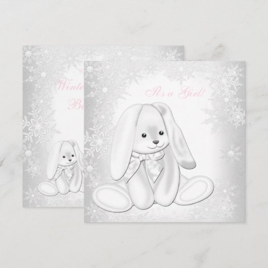 Meisjes Sneeuwvlok Winter Wonderland Baby shower Kaart (Voorkant / Achterkant)