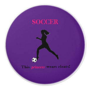 Meisjes Soccer - Deze prinses draagt een schoonhei Keramische Knop