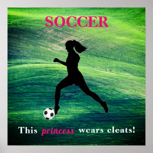 Meisjes Soccer - Deze prinses draagt een schoonhei Poster