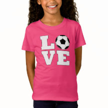Meisjes Soccer LOVE Cute Soccer Player T-Shirt