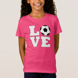 Meisjes Soccer LOVE Cute Soccer Player T-Shirt