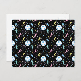 Meisjes Soccer Silhouettes Stars en Sparkles Briefkaart