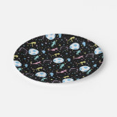 Meisjes Soccer Silhouettes Stars en Sparkles Papieren Bordje (Gekanteld)