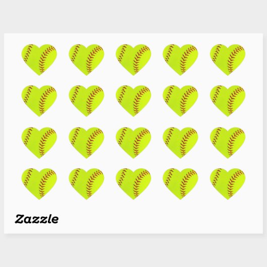 Meisjes Softbal Hart Stickers (Vel)
