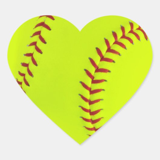 Meisjes Softbal Hart Stickers (Voorkant)