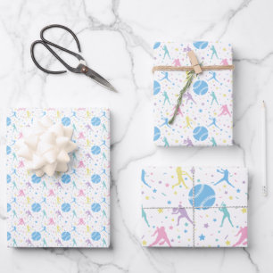 Meisjes Softbal Speler Sterren Inpakpapier Vel