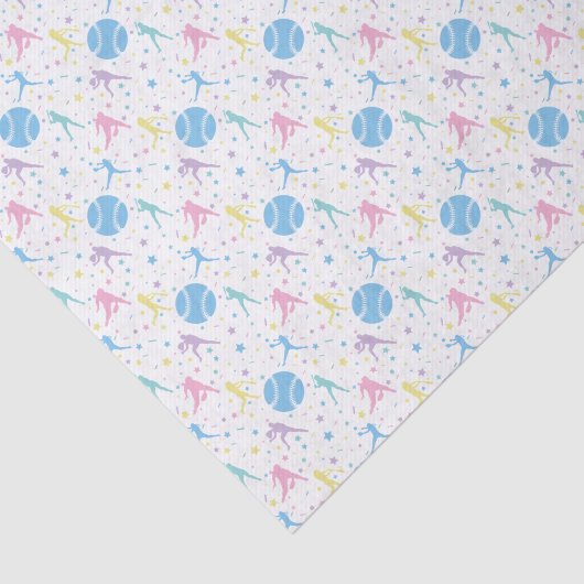 Meisjes Softbal Speler Sterren Tissuepapier (Detail)